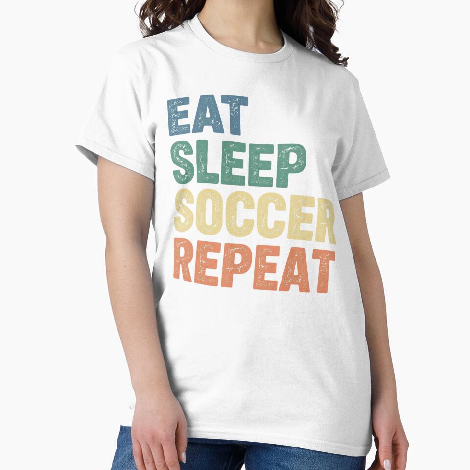 Eat Sleep Soccer Repeat – Bold Sports Lifestyle Sticker & Tee by haitrieuic96