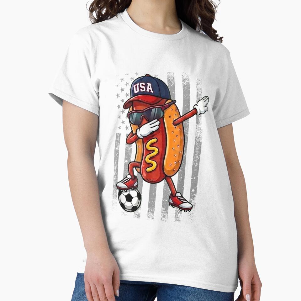 Hot Dog Dabbing Funny Soccer Boys Girls Kids Men & Women by miuukiuu