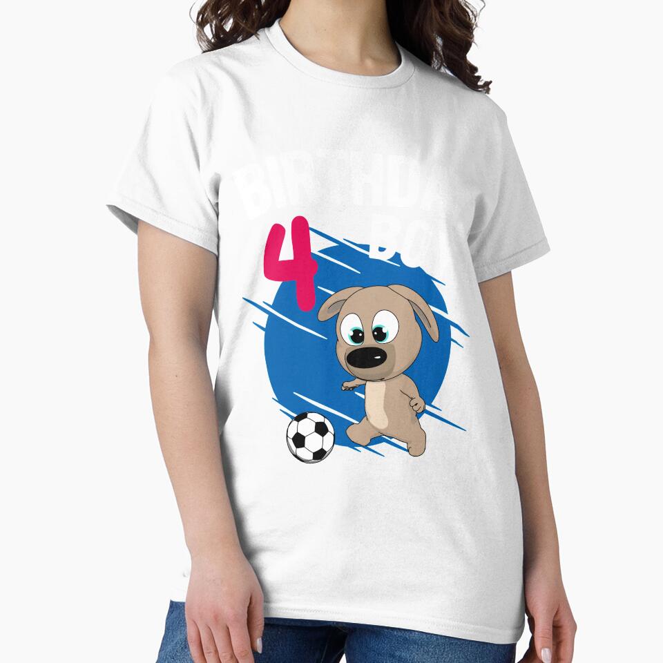 Birthday Boy 4 Years - Pup Soccer by onicon