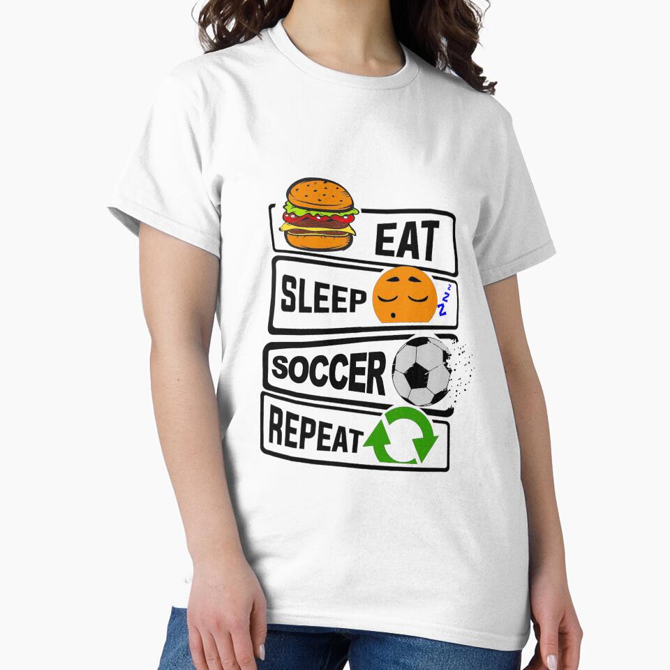 Funny Eat Sleep Soccer Repeat illustration for Football Lovers by KO-Design