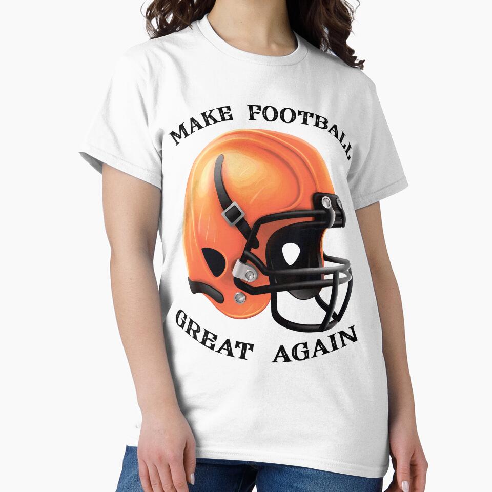 Orange Footbal Helmet: Make Football Great Again by Anastasiia Yurevych