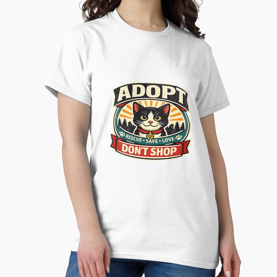Adopt Don't Shop Cat – Vintage Animal Welfare Design by Hawx14