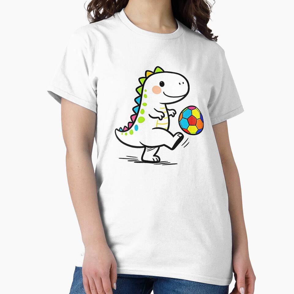 Cute Dinosaur Playing Soccer | Kids Sports Cartoon by PrintStichCo