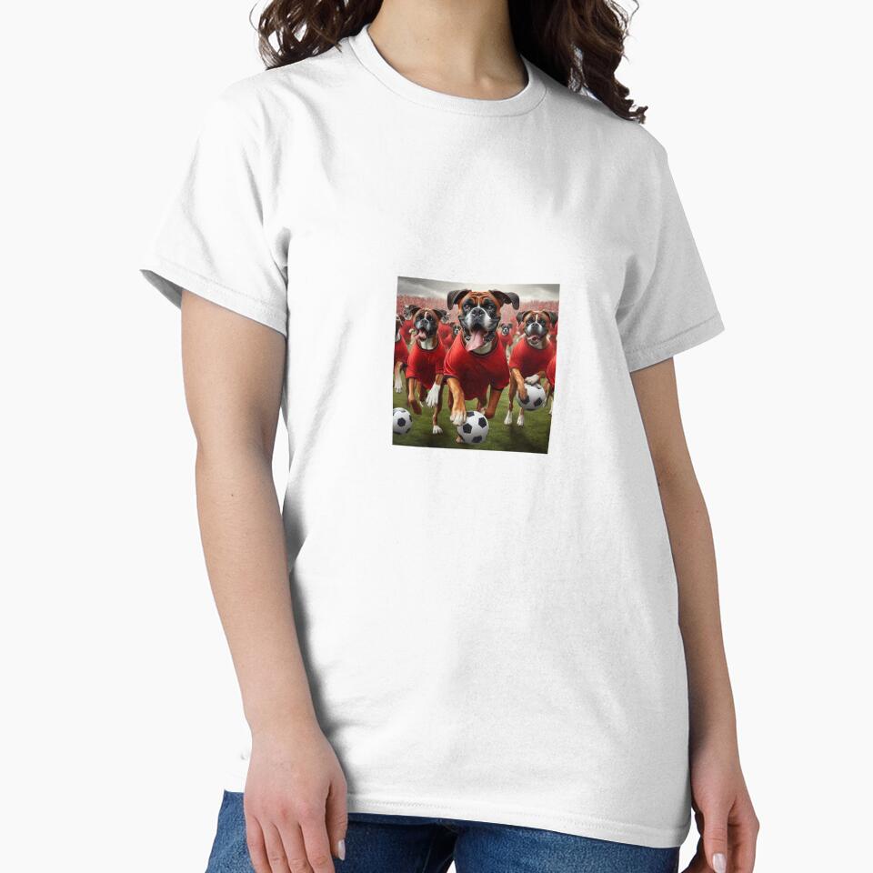 Boxers love football too! Soccer and Dog Lovers - Liverpool, Manchester United, Arsenal, Nottingham Forest - Any dog, any colour by Humour House Designs