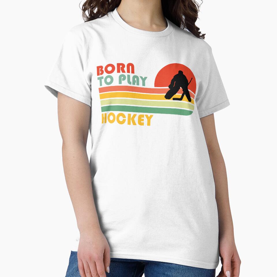 Born to play Hockey Funny Vintage Soccer Ice Hockey Lacrosse Gift by Theobsessed01