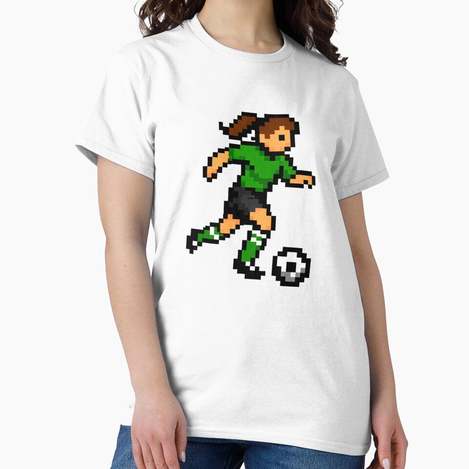 Pixel Soccer Players Dribbling Trio – Retro 8-Bit Football Players by Is It Soccer Or Football