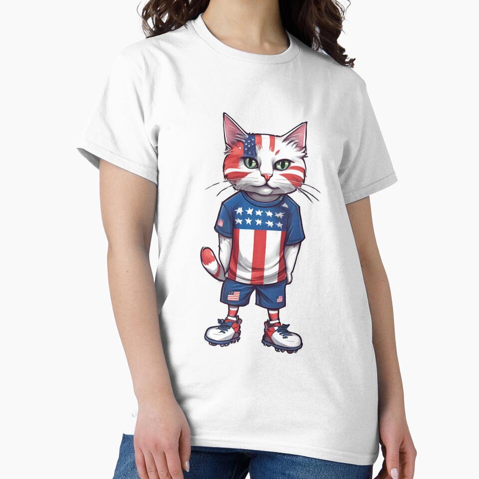 USA Sports Team: a Cat wearing colours of American Flag D14 by PerfectDay2Play