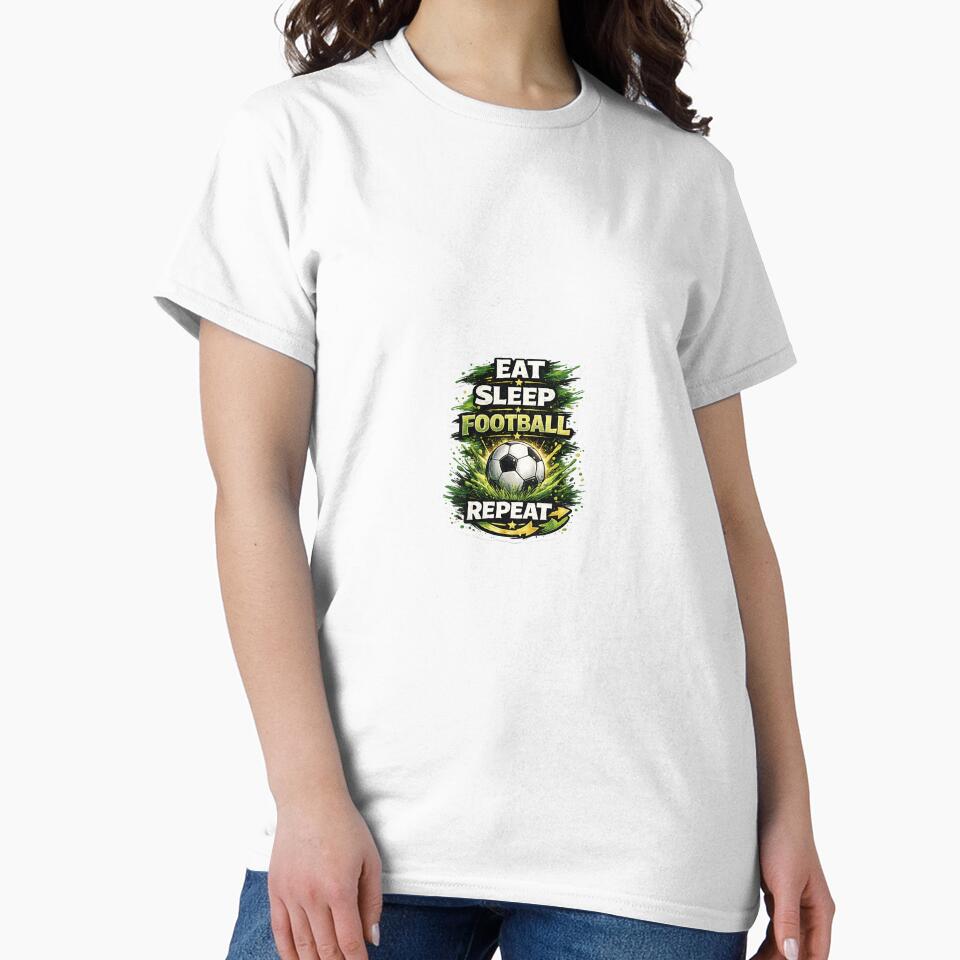 Eat Sleep Football Repeat Sticker | Soccer Lover Gift | Colorful Sports Aesthetic by Vierdos