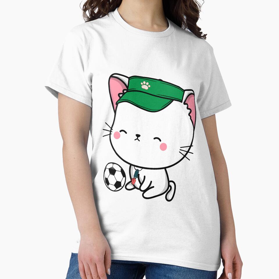 Soccer Player White Cat by Pet Station