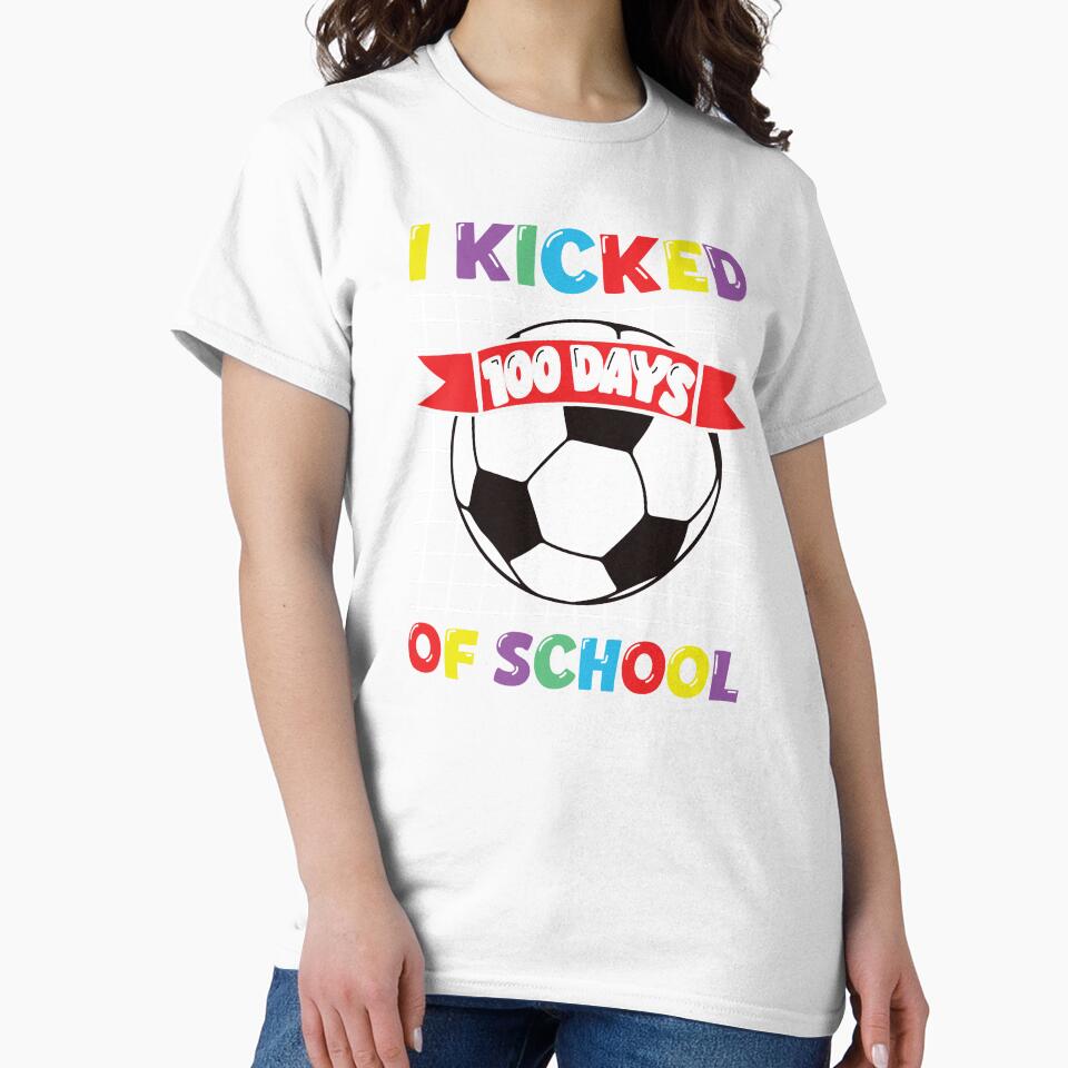 I Kicked 100 Days Of School Soccer Sport Kids by ItsSoftArt