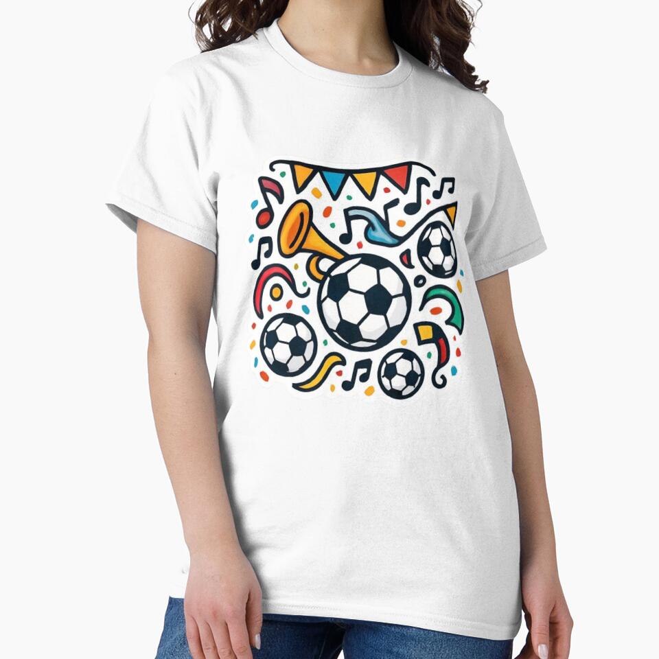Cute Cartoon Football Celebration Sticker / Joyful Soccer Fan Party Doodles by abdelski