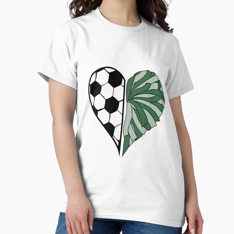 Half soccer heart and half green pom pom heart by PepaAnaRB