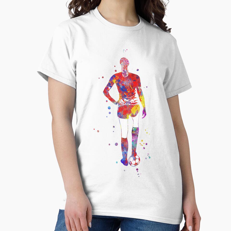 Soccer player girl with ball by Rosaliartbook