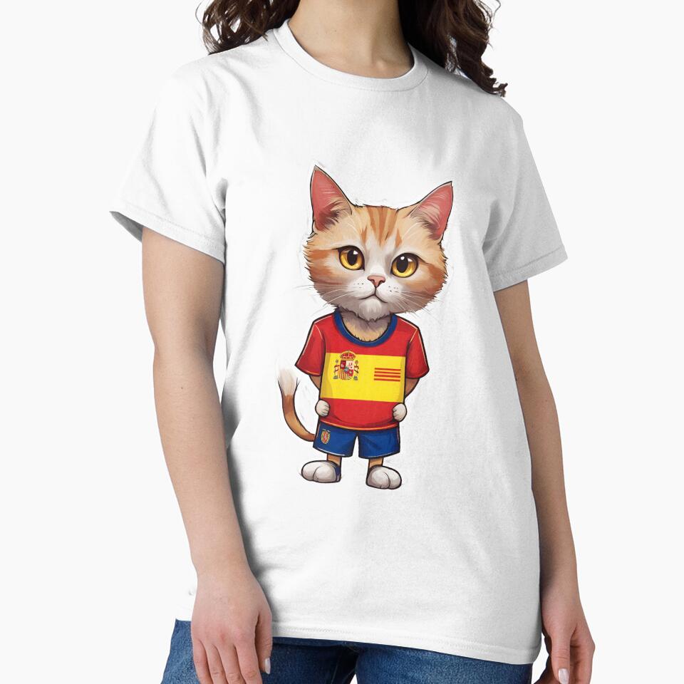 SPAIN Sports Team: a Cat wearing colours of Spanish Flag D02 by PerfectDay2Play