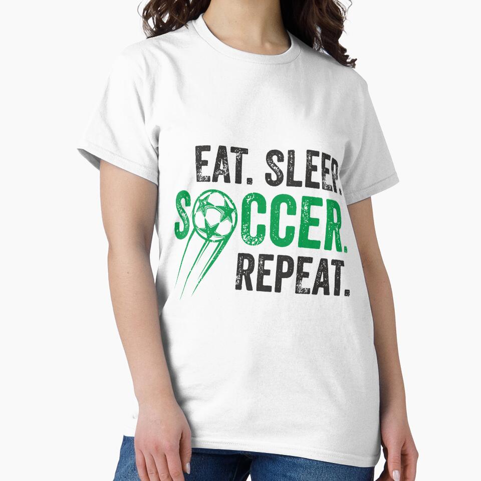 Eat Sleep Soccer Repeat Funny T-shirt Sports Ball Gifts by lxmag