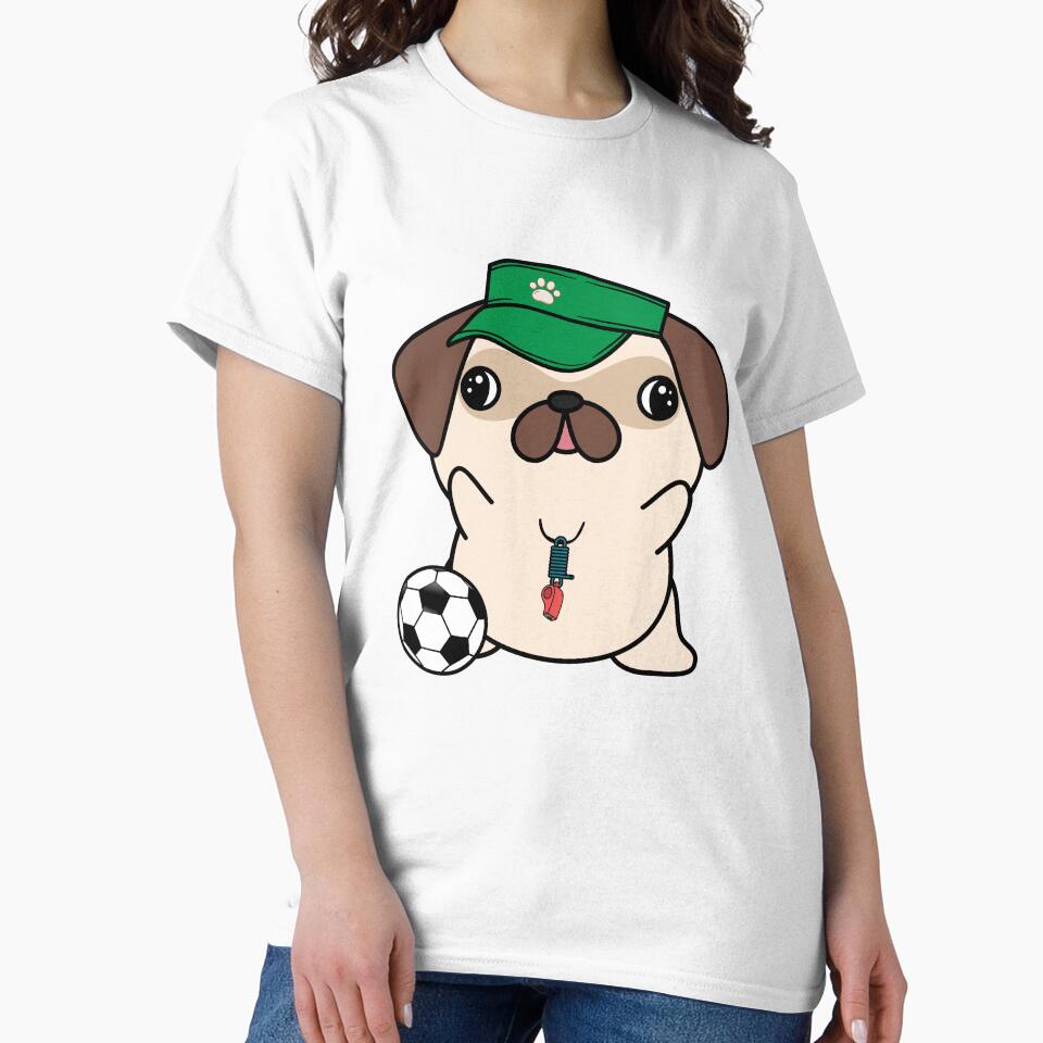 Soccer Player Pug by Pet Station