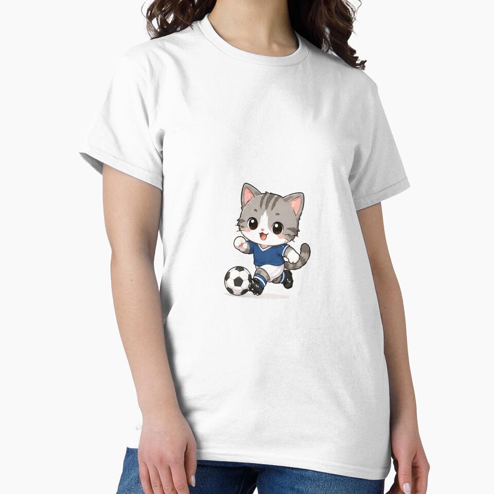 Cute Soccer Cat Playing Football by  Cat Lady