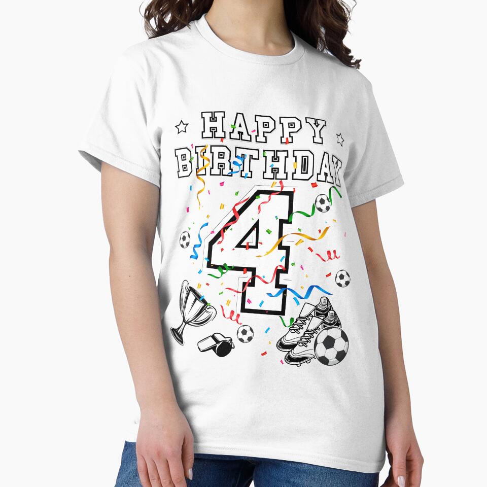 Soccer Birthday 4 Years Soccer jersey Soccer ball by Shirt-Designs