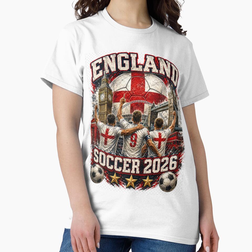 England Soccer 2026 Football Fan Gift Three Lions by UrbanPrintVibes