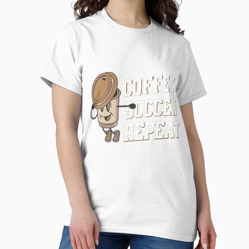 Coffee Soccer Repeat, funny soccer by Merchattack