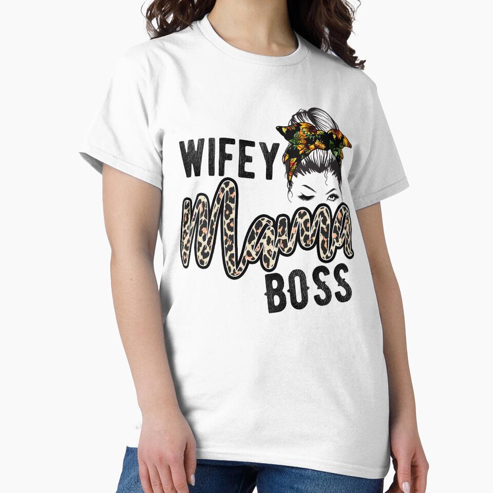 Wifey Mom Boss Leopard Pattern Gift for Special Woman - mom life no days off by hyggekrog