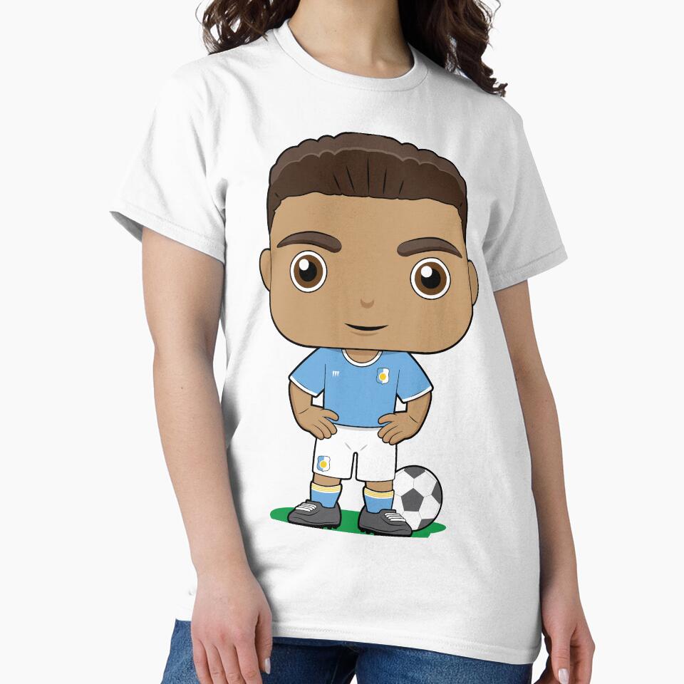 Cute soccer boy player design in sky blue kit by essjaydesigns