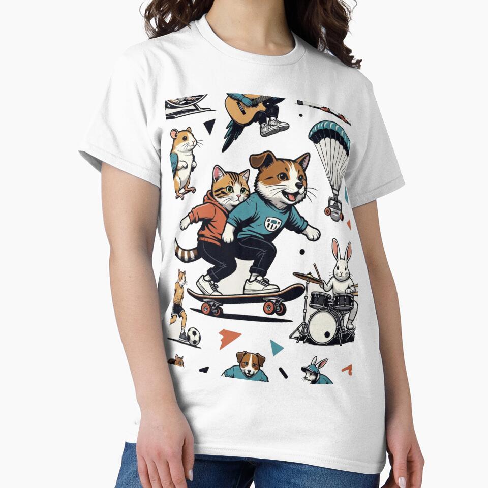 Crazy Pet Hobby Mashup - Funny Animals Sports and Music Collage by GenZFashion000