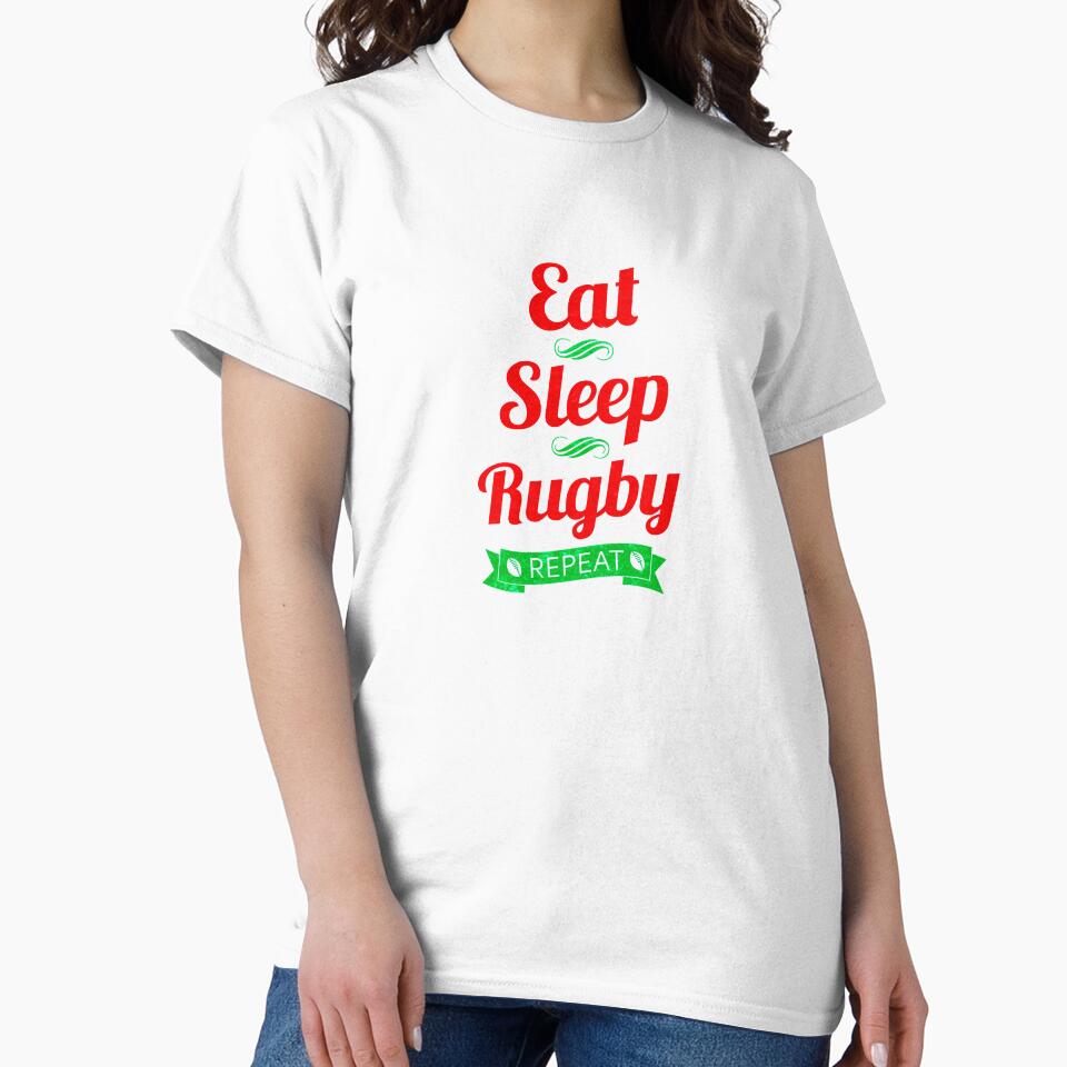 Eat, Sleep, Rugby, Repeat Long Sleeve by GabrieSketcham