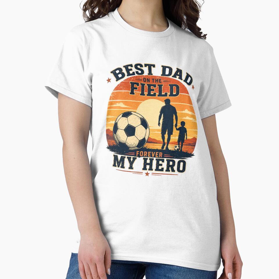 Best Dad On The Field Soccer Hero Vintage Sunset by Grump and Co