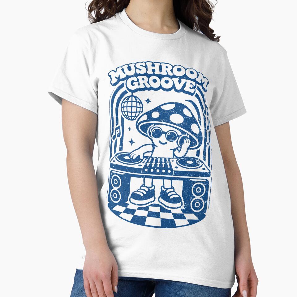 Mushroom Groove DJ Retro Music Vibes by CamaleonDesigns