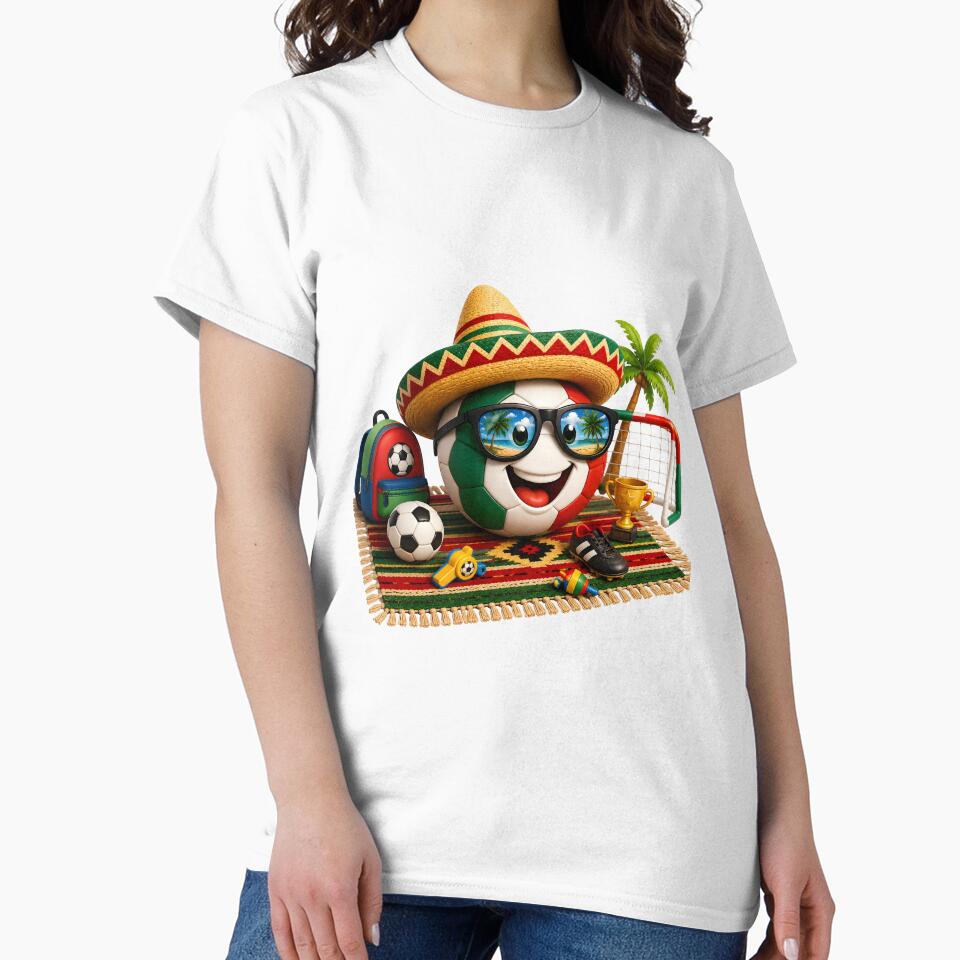 México Soccer Fiesta Cartoon – Cute Football Sombrero Design by ArtSpark Studio