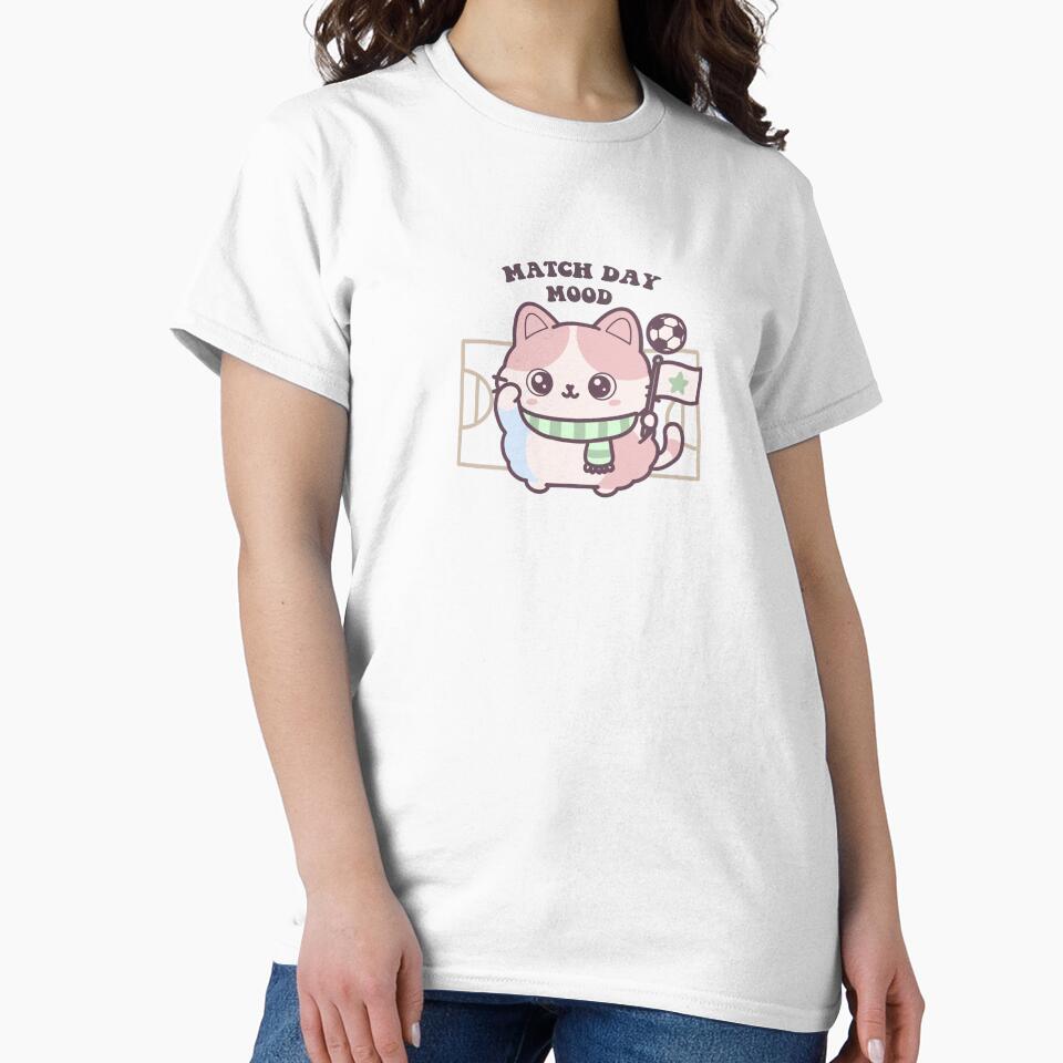 Match Day Mood Cute Cat – Kawaii Soccer Fan Kitty Cartoon by cimong