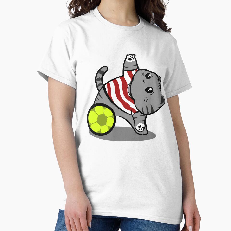 World Cup Cat – Cute grey Kitten Illustration with American costume football by arivirus