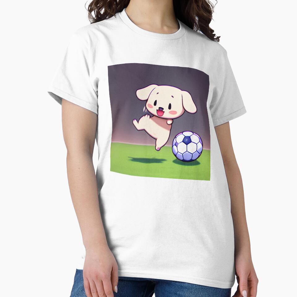 Chibi Dog Jumping for Joy in Soccer Game by BAYFAIRE