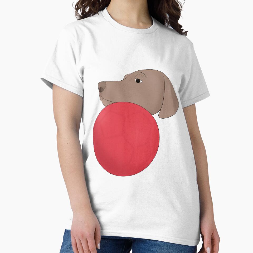 Cartoony Dog with Ball Illustration by pawtraitdreams