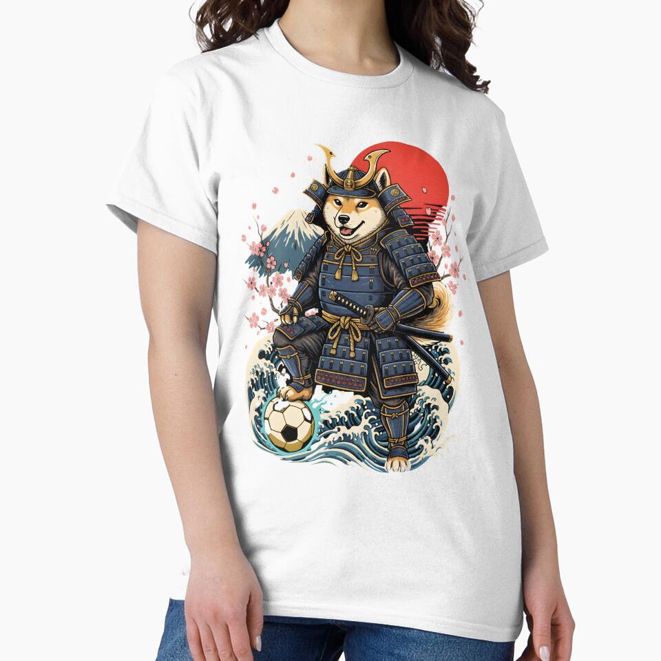 Japanese Soccer Samurai Shiba Inu Ukiyo-e Art - Football Fan - Game Supporter Japanese Team by BeaverFriends