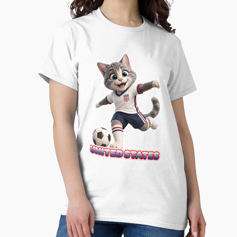 Sticker - Decal - United States Soccer Cat by ForeverPrintsOK