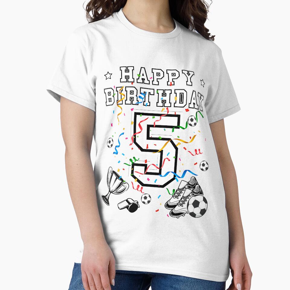 Soccer Birthday 5 Years Soccer jersey Soccer ball by Shirt-Designs