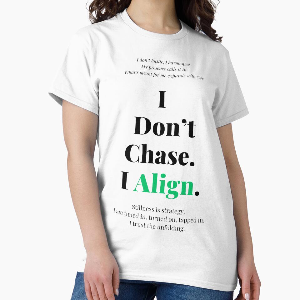 I Don’t Chase, I Align – Motivational Quote Design by The Abundant Bee - Black Glossy Coffee Mug