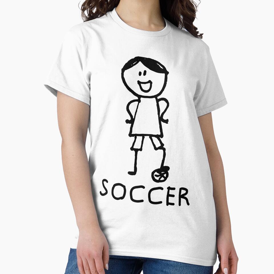 Stick Peeps SOCCER kids kid children child active (black) by SolidEarthArt