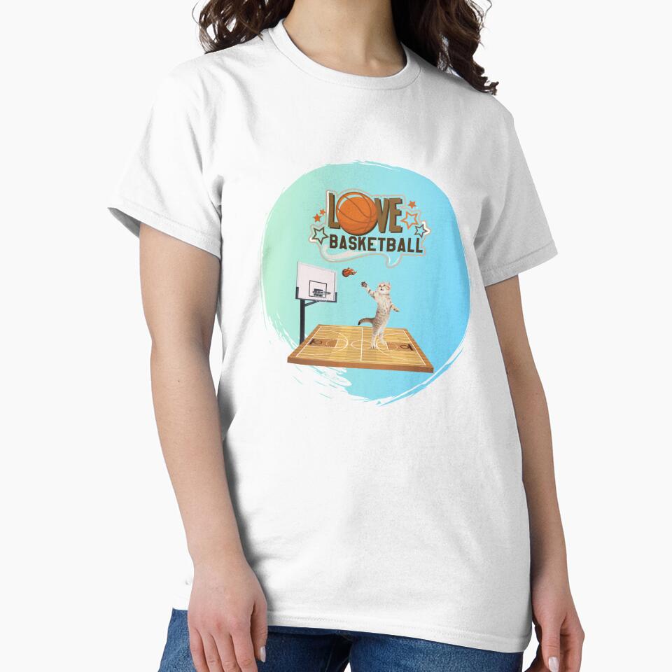Love Basketball Funny Cat Basketball Cat Gift Sports by OMG Outfits