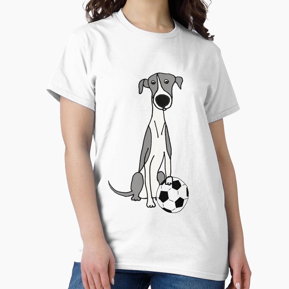 Funny Greyhound Dog Playing Soccer by Nature's Fancy