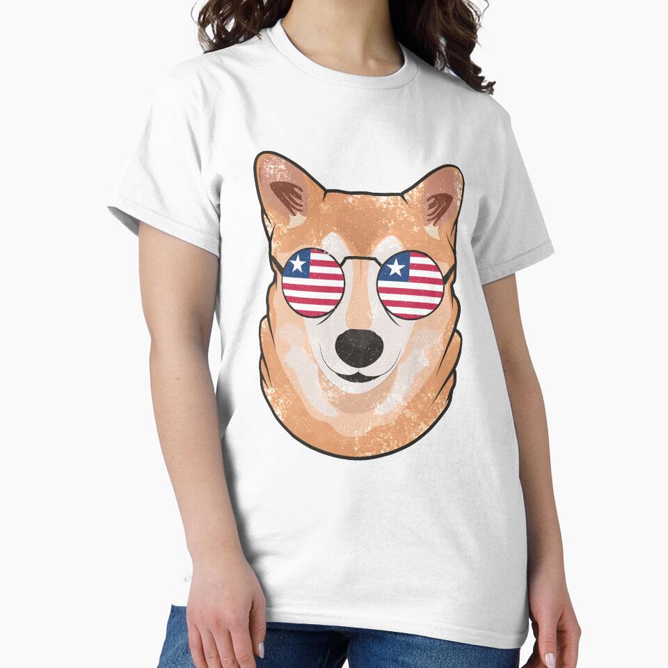 Vintage Patriotic Shiba Inu Liberian Flag by feether-store