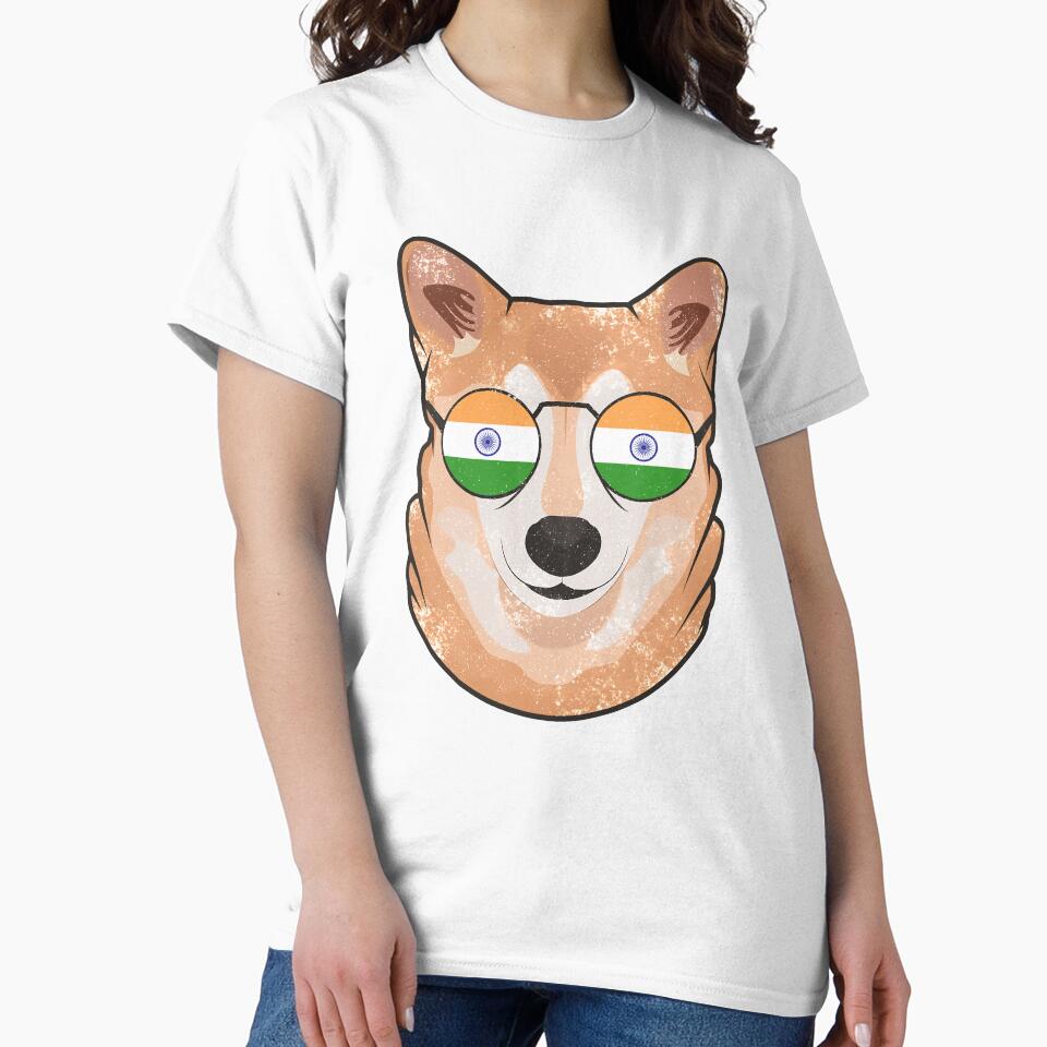 Vintage Patriotic Shiba Inu Indian Flag by feether-store