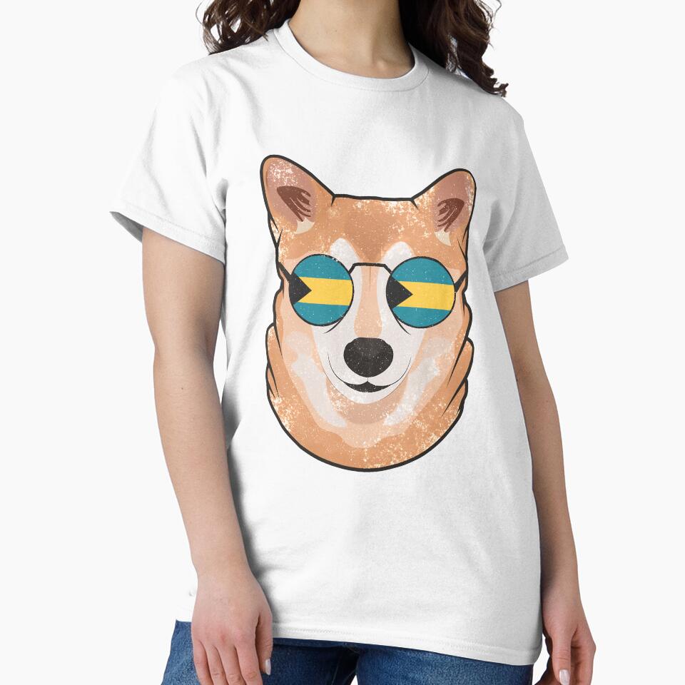 Vintage Patriotic Shiba Inu Bahamian Flag by feether-store