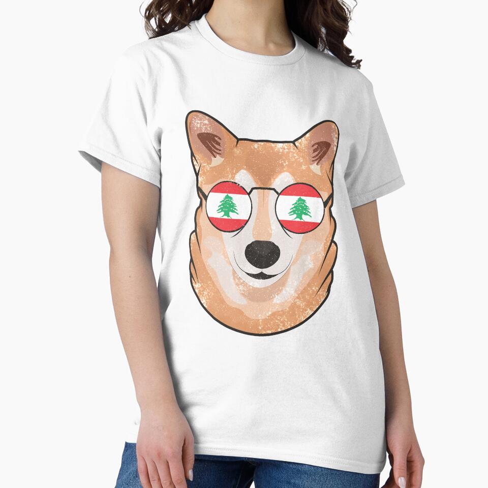 Vintage Patriotic Shiba Inu Lebanese Flag by feether-store
