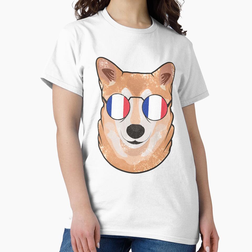 Vintage Patriotic Shiba Inu French Flag by feether-store