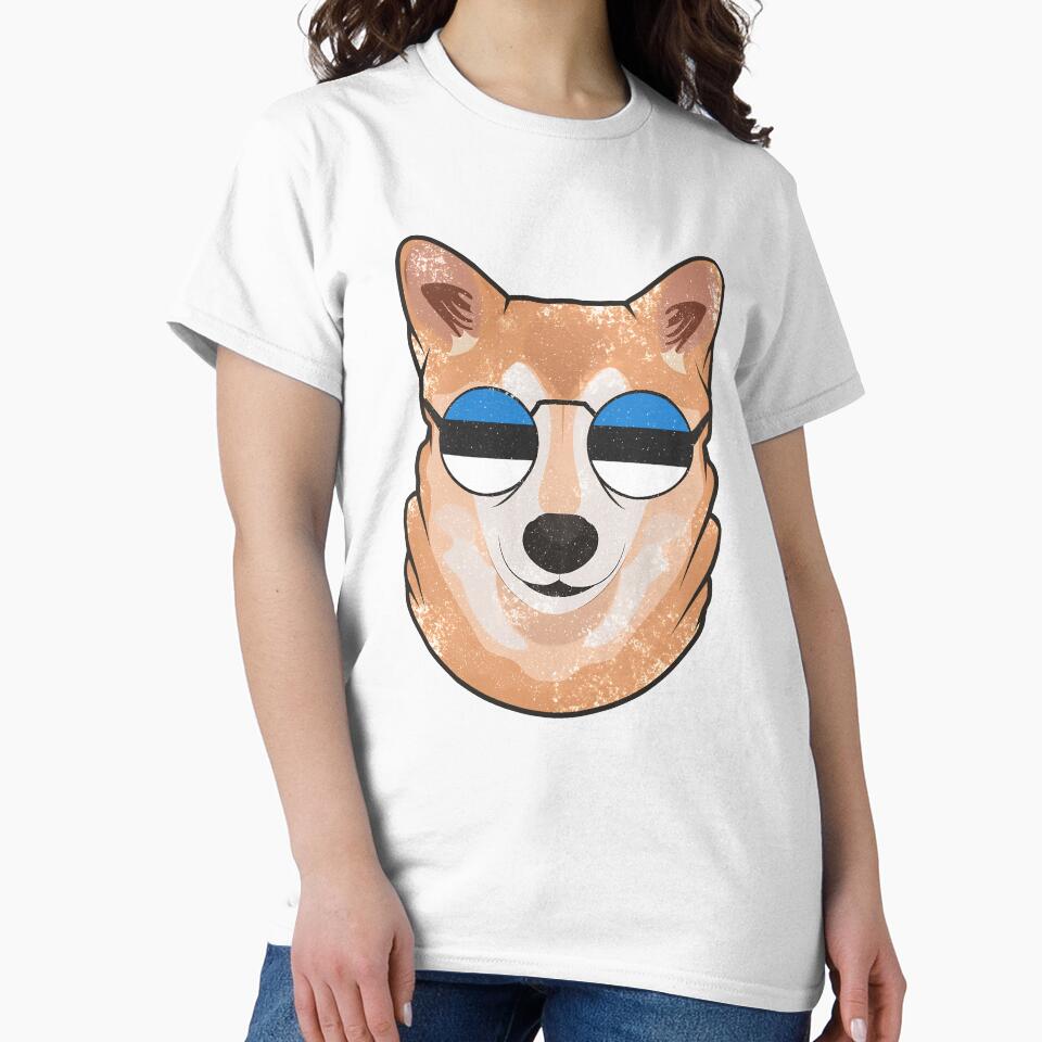 Vintage Patriotic Shiba Inu Estonian Flag by feether-store