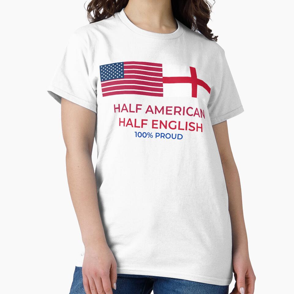 half american half english 100% proud dual heritage by GlobalPrintArt