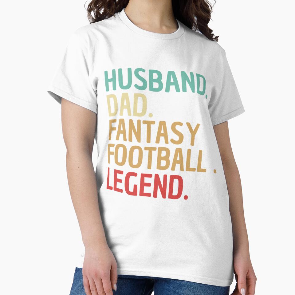 Husband Dad Fantasy Football Legend Funny Men Retro Diy Men by FunkyFusionArt